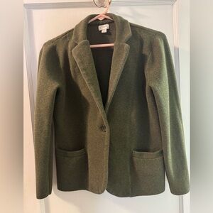 Heather Loden school boy cotton sweater blazer Green